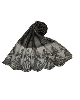 Cotton Lamp Design On Scarf With DiamondsCotton Big Liner Checkered Stole ( Dark Green Size 75 x 185 CM ) 1