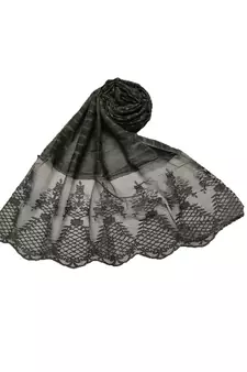 Cotton Lamp Design On Scarf With DiamondsCotton Big Liner Checkered Stole ( Dark Green Size 75 x 185 CM )
