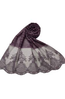Cotton Lamp Design On Scarf With DiamondsCotton Big Liner Checkered Stole ( Light Purple Size 75 x 185 CM )