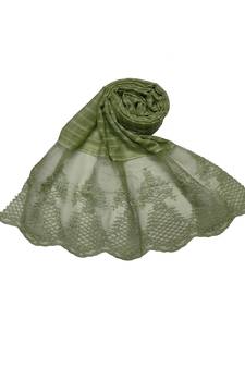 Cotton Lamp Design On Scarf With DiamondsCotton Big Liner Checkered Stole ( Green Size 75 x 185 CM )