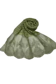 Cotton Lamp Design On Scarf With DiamondsCotton Big Liner Checkered Stole ( Green Size 75 x 185 CM )