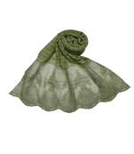 Cotton Lamp Design On Scarf With DiamondsCotton Big Liner Checkered Stole ( Green Size 75 x 185 CM )