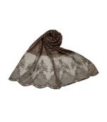 Cotton Lamp Design On Scarf With DiamondsCotton Big Liner Checkered Stole ( Dark Brown Size 75 x 185 CM )