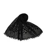 Cotton Black Collection Self Emboidery Stole ( Black Size 75 x 185 CM )