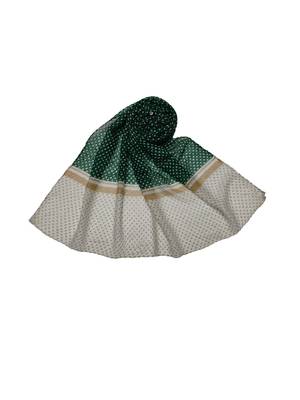 Cotton Double Shaded StoleWith Polka Dots All Over The Stole ( Green Size 75 x 185 CM ) 1