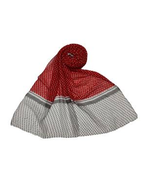 Cotton Double Shaded StoleWith Polka Dots All Over The Stole ( Red Size 75 x 185 CM ) 1