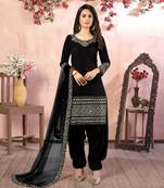Black embroidered art silk salwar