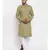 Men Green and White Cotton Solid Kurta with Pyjamas