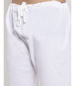 Men White and White Cotton Solid Kurta with Pyjamas