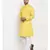 Men Yellow and White Cotton Solid Kurta with Pyjamas