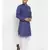 Men Royal Blue and White Self Check Woven Design Kurta with Pyjamas
