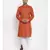 Men Orange and White Cotton Printed Kurta with Pyjamas