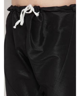 Men Black Silk Kurta with Churidar 2