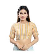 Women's Cotton Blend Elbow Sleeves Saree Blouse