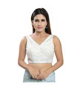 Women's Art Silk Sleeveless Saree Blouse