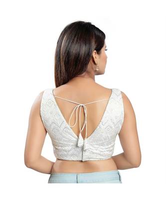 Women's Art Silk Sleeveless Saree Blouse 2