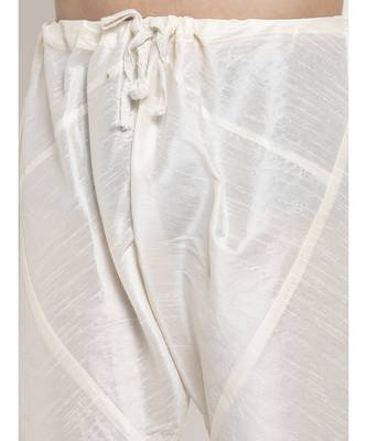 Men Cream Silk Kurta with Churidar 2