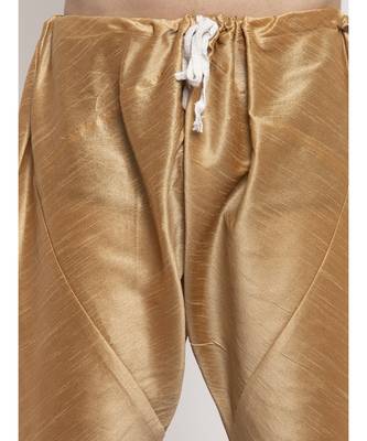 Men Gold Silk Kurta with Churidar 2