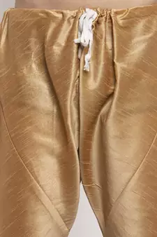 Men Gold Silk Kurta with Churidar
