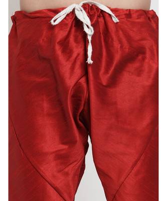 Men Maroon Silk Kurta with Churidar 2