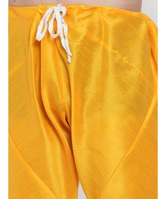 Men yellow Silk Kurta with Churidar 3
