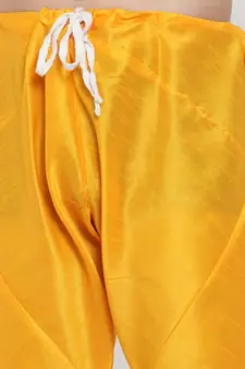 Men yellow Silk Kurta with Churidar