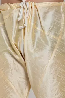 Men Beige Silk Kurta with Churidar