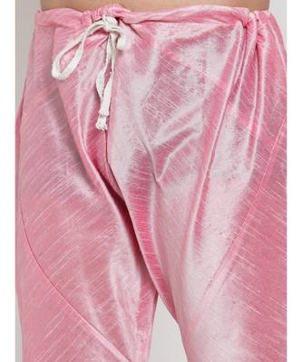 Men Pink Silk Kurta with Churidar 4