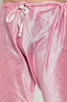 Men Pink Silk Kurta with Churidar