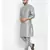 Men Silver Silk Kurta with Churidar
