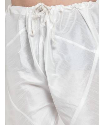 Men White Silk Kurta with Churidar 3