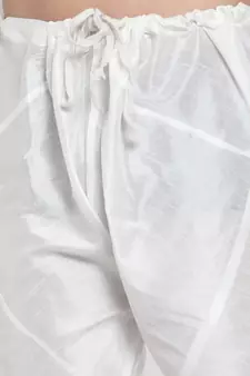 Men White Silk Kurta with Churidar