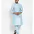 Men Turquoise Blue Silk Kurta with Churidar