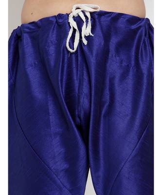Men Royal Blue Silk Kurta with Churidar 3