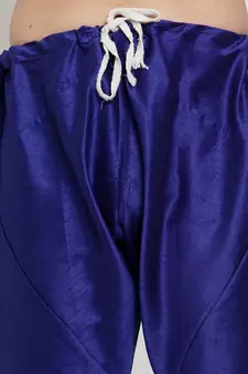 Men Royal Blue Silk Kurta with Churidar