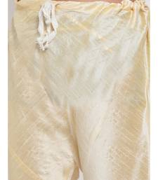 Men Orange Silk Printed Kurta with Churidar