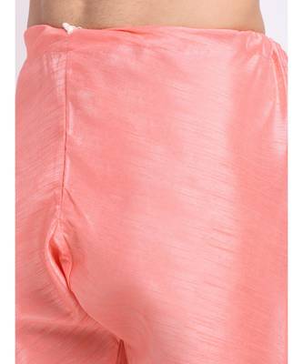 Men Silk Pink Kurta & Churidar Set 2