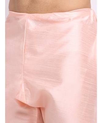 Men Silk Peach Kurta & Churidar Set 2