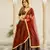Maroon printed brocade stitched lehenga
