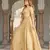 Beige printed brocade stitched lehenga