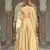 Beige printed brocade stitched lehenga
