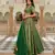 Green printed brocade stitched lehenga