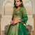 Green printed brocade stitched lehenga