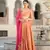 Coral printed brocade stitched lehenga