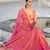 Coral printed brocade stitched lehenga