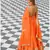 Orange embroidered cotton silk stitched lehenga