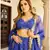 Blue embroidered cotton silk stitched lehenga