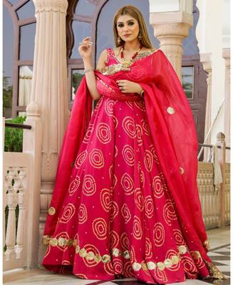 Pink embroidered cotton silk stitched lehenga 4