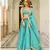 Turquoise embroidered cotton silk stitched lehenga