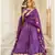 Purple embroidered cotton silk stitched lehenga